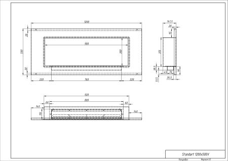 Биокамин "Русский огонь" Стенли 1200V встраиваемый с защитным стеклом по цене 44 250 руб.