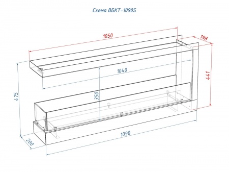 Встроенный биокамин Lux Fire Торцевой 1090 S по цене 60 390 руб.