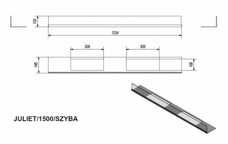 Стекло декоративное для биокамина JULIET/1500 по цене €233