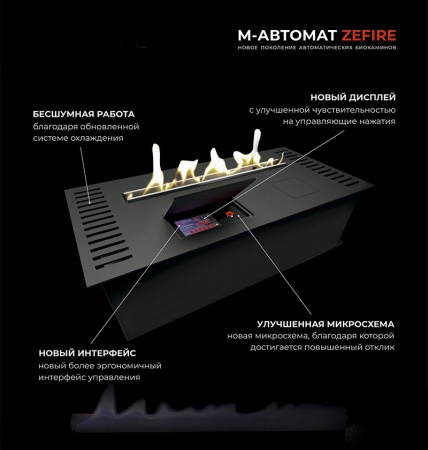 Автоматический биокамин ZeFire M 1400 шлифованный по цене 382 000 руб.