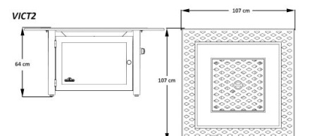 Стол-камин газовый NapoLEOn Victorian 107х107 см